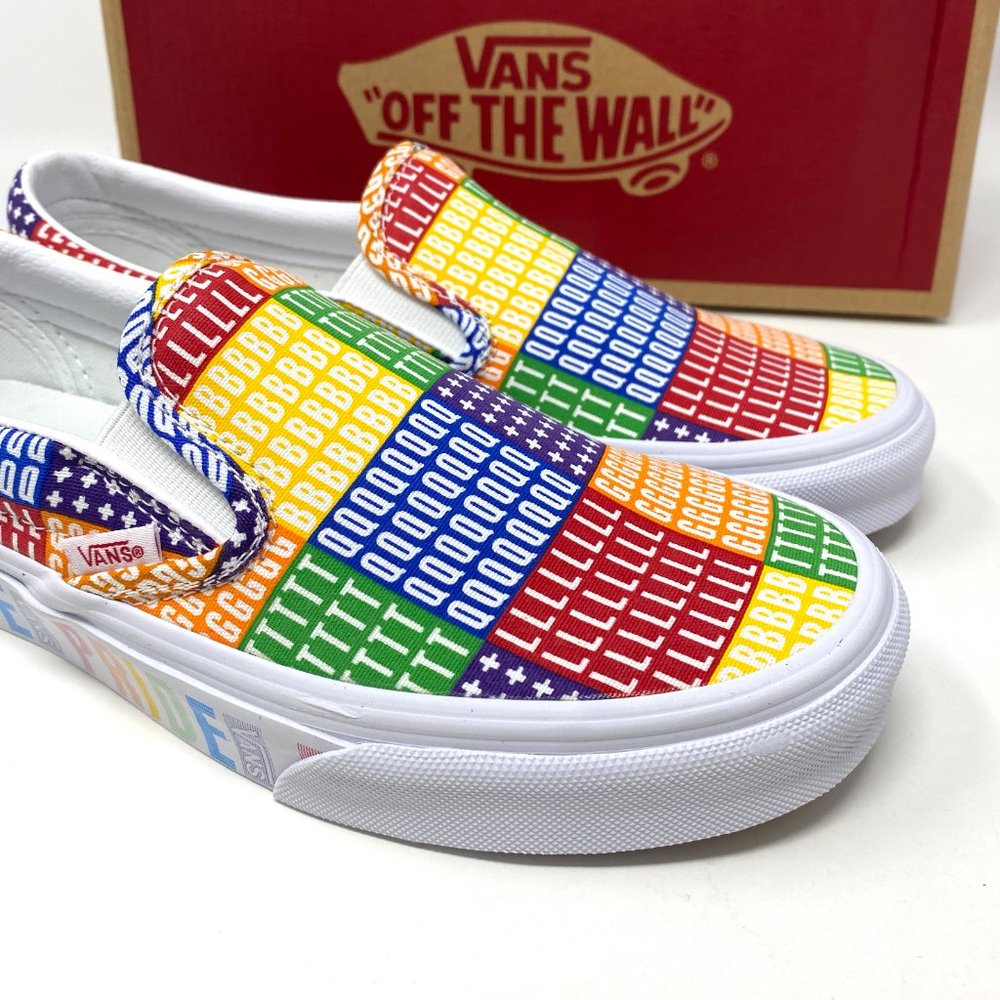 VANS Classic Slip On Men's PRIDE LGBTQ+ Multicolor Rainbow Low Top VN0A33TB3WJ - Picture 7 of 10